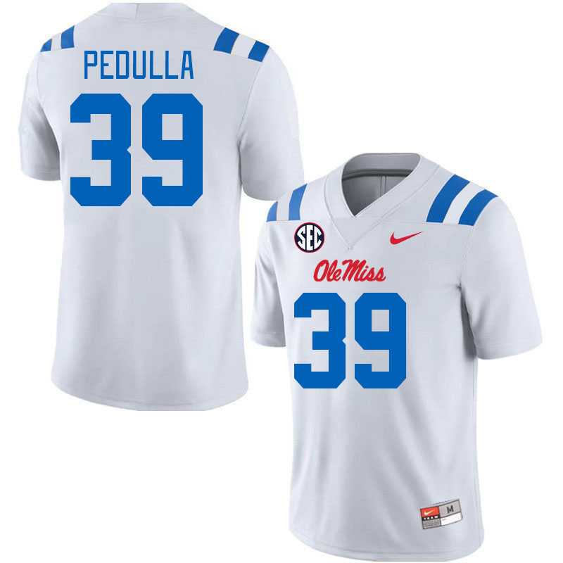 Men #39 Ciaran Pedulla Ole Miss Rebels 2024 New Uniforms College Football Jerseys Stitched-White